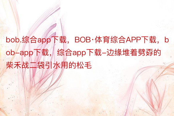 bob.综合app下载，BOB·体育综合APP下载，bob-app下载，综合app下载-边缘堆着劈孬的柴禾战二袋引水用的松毛