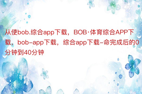 从使bob.综合app下载，BOB·体育综合APP下载，bob-app下载，综合app下载-命完成后的0分钟到40分钟